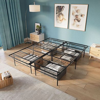 Boyd Sleep 18 Inch Foldable Metal Plaform Bed Frame With Tool Free Assembly