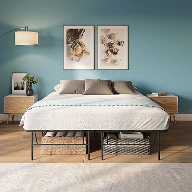 Boyd Sleep 18 Inch Foldable Metal Plaform Bed Frame With Tool Free Assembly