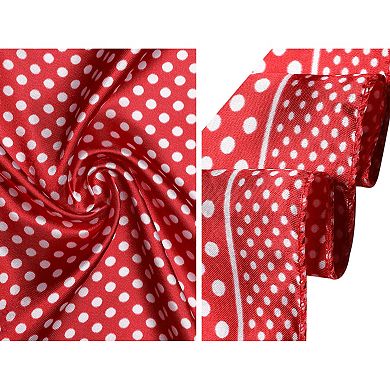 2Pcs Women Satin Printed Square Kerchief Hair Wrap Neck Scarf
