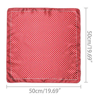 2Pcs Women Satin Printed Square Kerchief Hair Wrap Neck Scarf