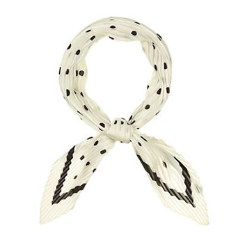 Pleated Neck Scarf for Women Rhombus Handkerchief Polka Dots Bandana Hair Wraps Headbands