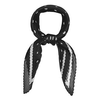Pleated Neck Scarf for Women Rhombus Handkerchief Polka Dots Bandana Hair Wraps Headbands