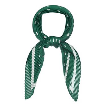 Pleated Neck Scarf for Women Rhombus Handkerchief Polka Dots Bandana Hair Wraps Headbands