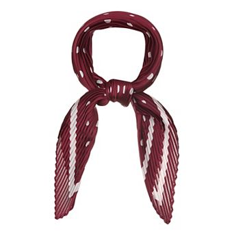 Pleated Neck Scarf for Women Rhombus Handkerchief Polka Dots Bandana Hair Wraps Headbands