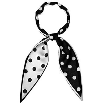 Women's Chic Polka Dots Neckerchief Skinny Scarves Hair Band Ribbon for Bag Accessory