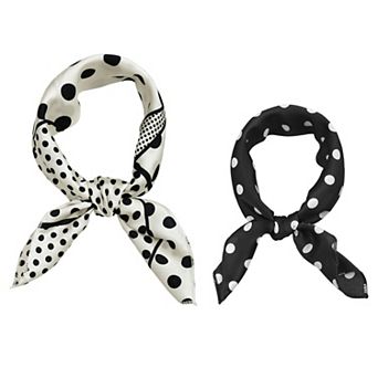 2 pc 50 Polka Dots Square Scarf Head Neck Scarves