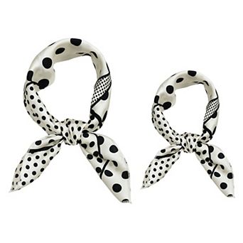 2 pc 50 Polka Dots Square Scarf Head Neck Scarves