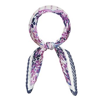 Women Polka Dots Floral Pleated Rhombus Head Scarf Wraps Scarves Neckerchief