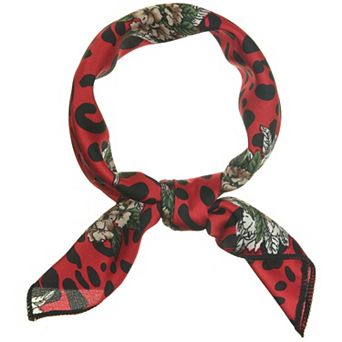Women's Colorful Leopard Print Square Neck Scarf Kerchief Neckerchief Handkerchief Bandana