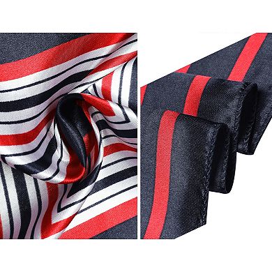 Women's Floral Leopard Polka Dots Striped Print Square Kerchief Neck Scarf Shawl