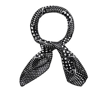 Women's Floral Leopard Polka Dots Striped Print Square Kerchief Neck Scarf Shawl