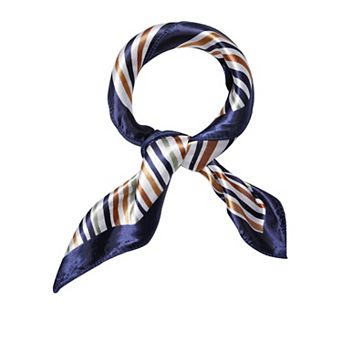 Women's Floral Leopard Polka Dots Striped Print Square Kerchief Neck Scarf Shawl