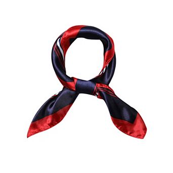 Women's Floral Leopard Polka Dots Striped Print Square Kerchief Neck Scarf Shawl