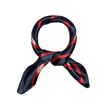 Women's Floral Leopard Polka Dots Striped Print Square Kerchief Neck Scarf Shawl