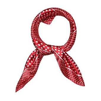 Women's Floral Leopard Polka Dots Striped Print Square Kerchief Neck Scarf Shawl