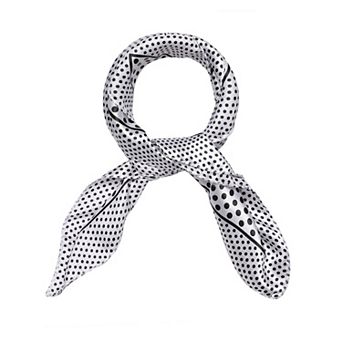 Women's Floral Leopard Polka Dots Striped Print Square Kerchief Neck Scarf Shawl