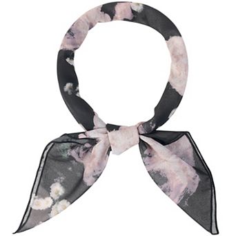 Women Chiffon Scarves Floral Print Square Kerchief Neck Scarf Neckerchief