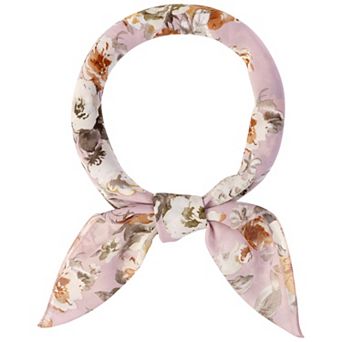 Women Chiffon Scarves Floral Print Square Kerchief Neck Scarf Neckerchief