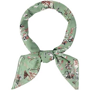 Women Chiffon Scarves Floral Print Square Kerchief Neck Scarf Neckerchief