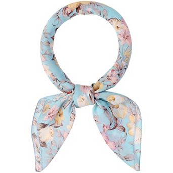 Women Chiffon Scarves Floral Print Square Kerchief Neck Scarf Neckerchief