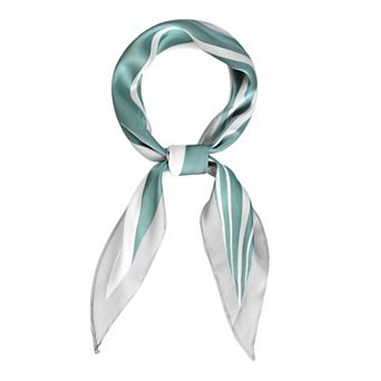 Women's Satin Rhombus Neck Scarf Stripe Print for Shirts Ponytail Neckerchief Bag Accessory Bandana
