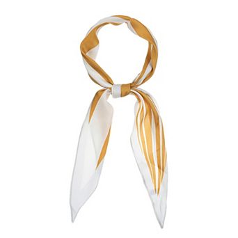 Women's Satin Rhombus Neck Scarf Stripe Print for Shirts Ponytail Neckerchief Bag Accessory Bandana