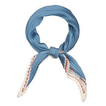 Women Pleated Rhombus Rhombic Scarf Scarves Head Ribbon Bandana Solid Color