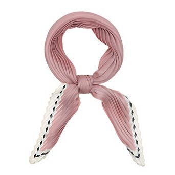 Women Pleated Rhombus Rhombic Scarf Scarves Head Ribbon Bandana Solid Color
