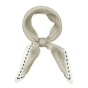 Women Pleated Rhombus Rhombic Scarf Scarves Head Ribbon Bandana Solid Color