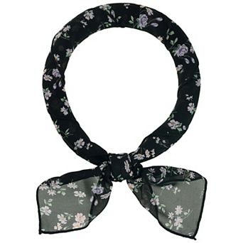 Women Chiffon Scarves Floral Print Square Kerchief Neck Scarf Neckerchief