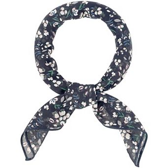 Women Chiffon Scarves Floral Print Square Kerchief Neck Scarf Neckerchief