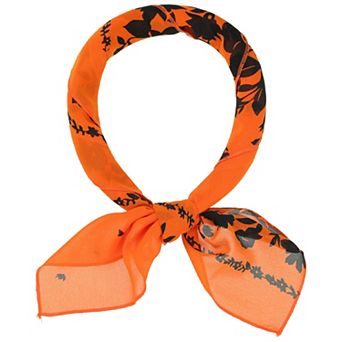 Women Chiffon Scarves Floral Print Square Kerchief Neck Scarf Neckerchief
