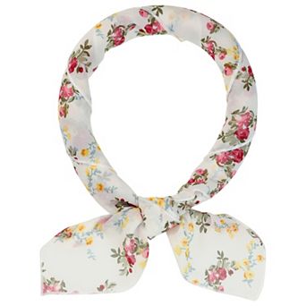 Women Chiffon Scarves Floral Print Square Kerchief Neck Scarf Neckerchief