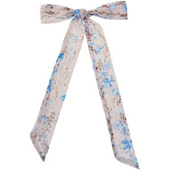 Women Floral Chiffon Scarves Square Neck Scarf Neckerchief Skinny Ribbon Hair Band
