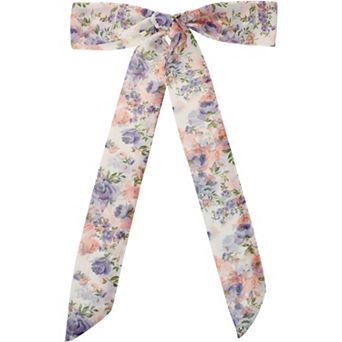 Women Floral Chiffon Scarves Square Neck Scarf Neckerchief Skinny Ribbon Hair Band