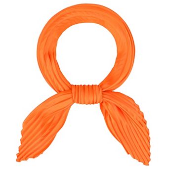 Women's Pleated Rhombus Head Scarf Wrap Scarves Neckerchief Bandana