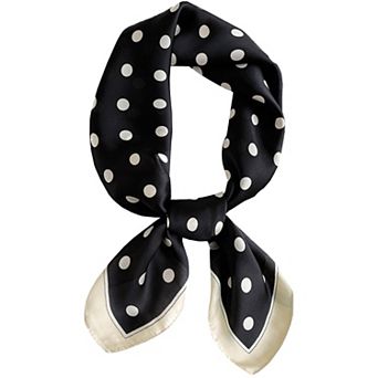 Women's Polka Dots Vintage Scarf Retro Square Silky Satin Neckerchief Head Wrap Neck Scarves