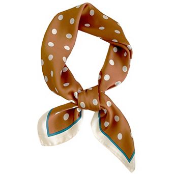 Women's Polka Dots Vintage Scarf Retro Square Silky Satin Neckerchief Head Wrap Neck Scarves
