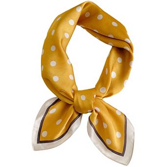 Women's Polka Dots Vintage Scarf Retro Square Silky Satin Neckerchief Head Wrap Neck Scarves