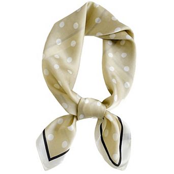 Women's Polka Dots Vintage Scarf Retro Square Silky Satin Neckerchief Head Wrap Neck Scarves