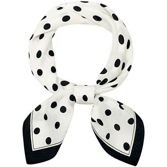 Women's Polka Dots Vintage Scarf Retro Square Silky Satin Neckerchief Head Wrap Neck Scarves