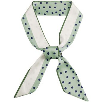 Women Polka Dots Striped Skinny Long Scarves Satin Silky Neck Scarf Neckerchief Ribbon Hair Band