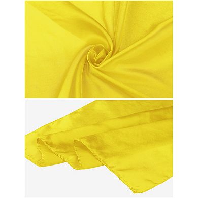 Women Solid Satin Scarves Small Square Silky Kerchief Neck Scarf Neckerchief