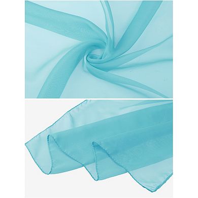 Women Solid Gradient Chiffon Scarves Square Soft Sheer Neck Scarf Neckerchief