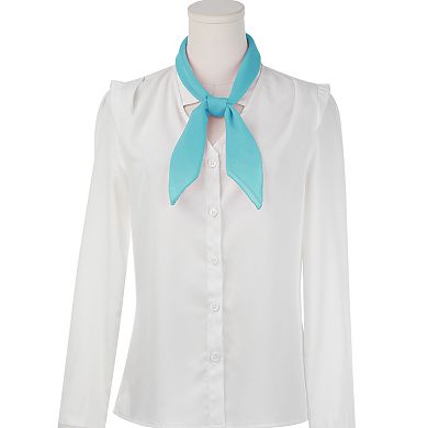 Women Solid Gradient Chiffon Scarves Square Soft Sheer Neck Scarf Neckerchief