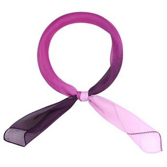 Women Solid Gradient Chiffon Scarves Square Soft Sheer Neck Scarf Neckerchief