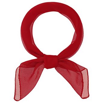 Women Solid Gradient Chiffon Scarves Square Soft Sheer Neck Scarf Neckerchief