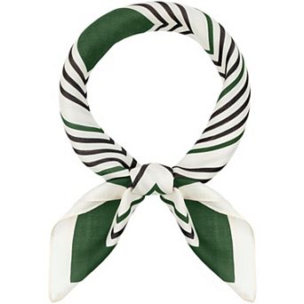 Women Striped Square Scarf Contrast Color Satin Neckerchief Head Wrap Bandanas Neck Scarves