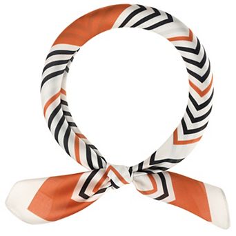 Women Striped Square Scarf Contrast Color Satin Neckerchief Head Wrap Bandanas Neck Scarves