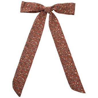 Women Floral Chiffon Scarves Long Neck Scarf Skinny Ribbon Hair Band 55.1x2.0"